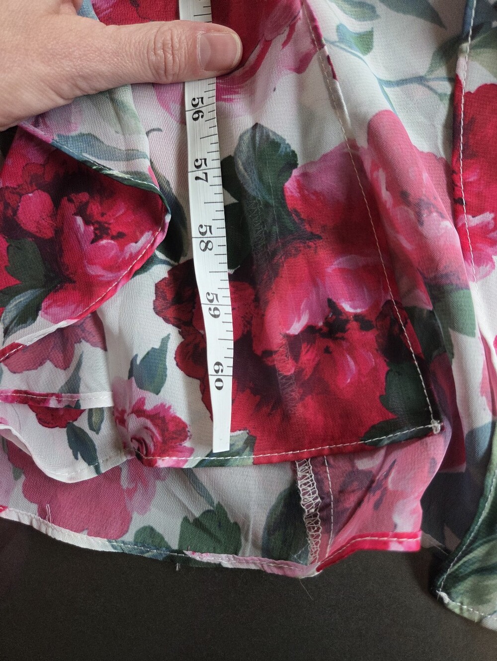 Betsy & Adam Women's Floral Print Ruffled Sleeveless Gown Size 10 NWT - Picture 9 of 14